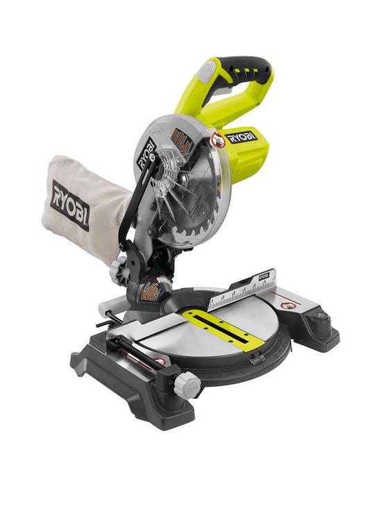 front image of ryobi-ems190dc-18v-one-cordless-mitre-saw-bare-tool