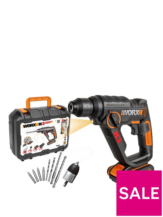 front image of worx-corded-h3-3-in-1-rotary-drill-wx390-20volts