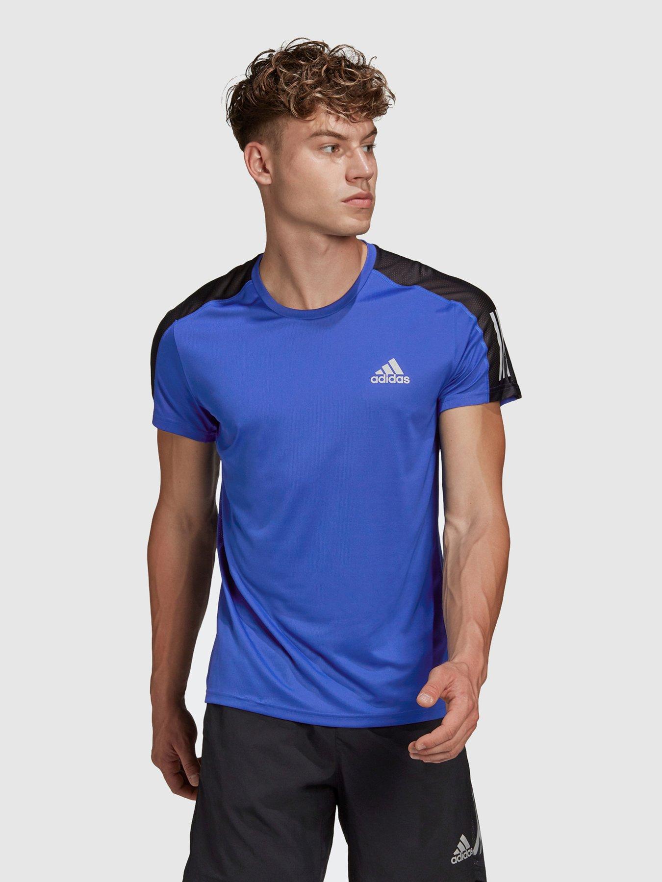 adidas Own The Run T-Shirt - Blue | very.co.uk