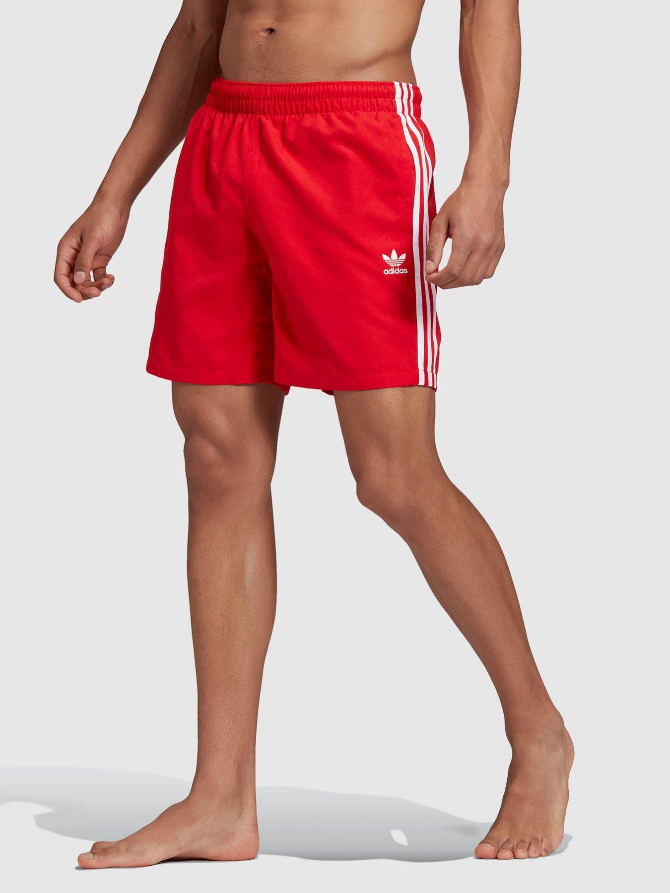 mens red adidas swim shorts