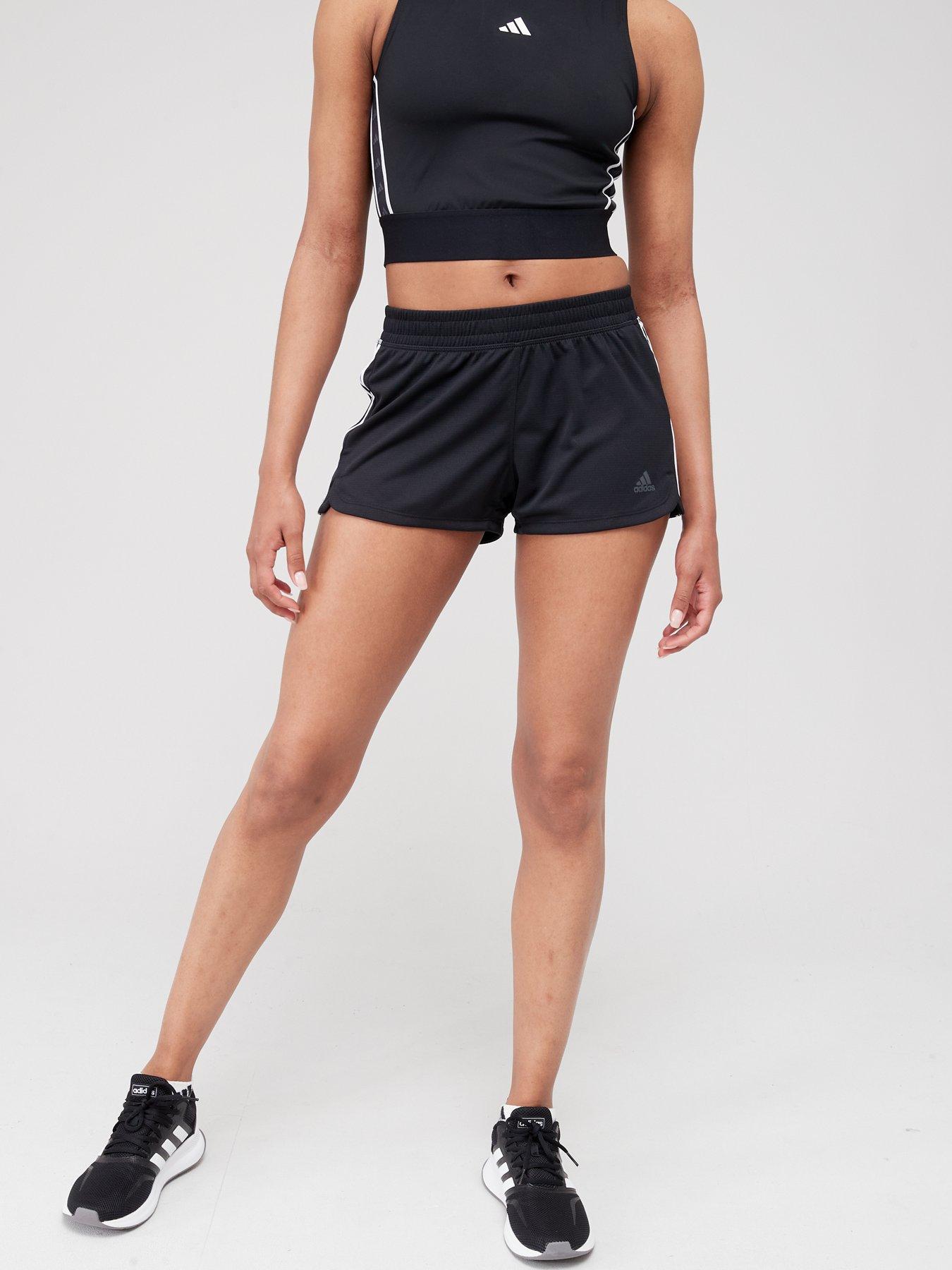 adidas Heat Ready Pacer 3 Stripe Knit Short - Black | very.co.uk