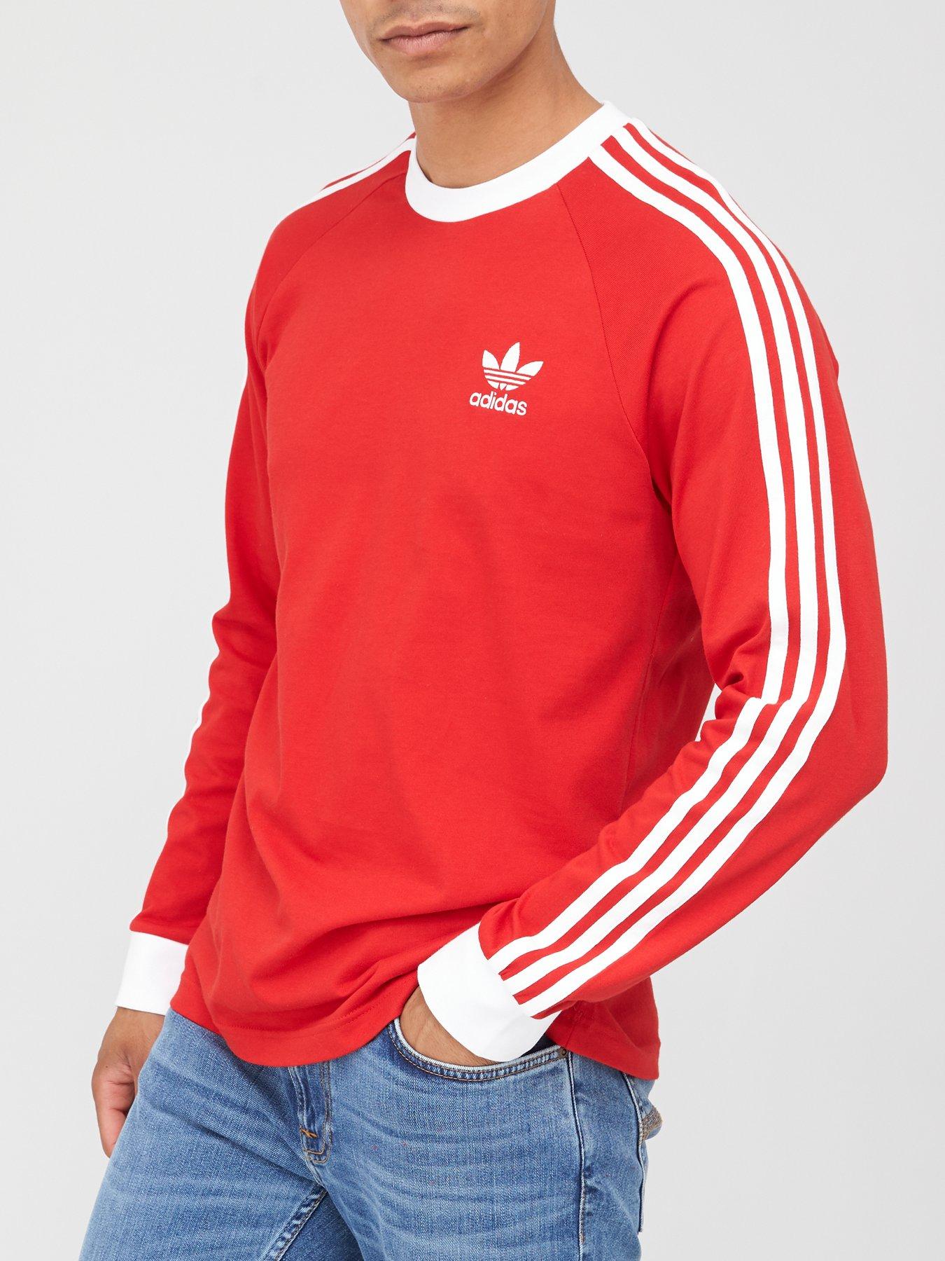 red long sleeve adidas shirt