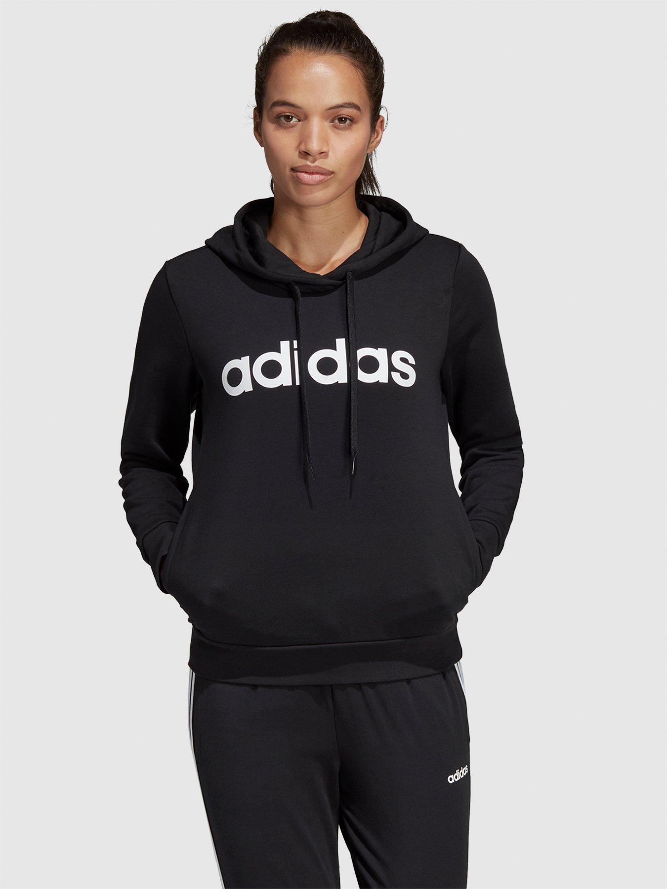 adidas essentials linear pullover hoodie