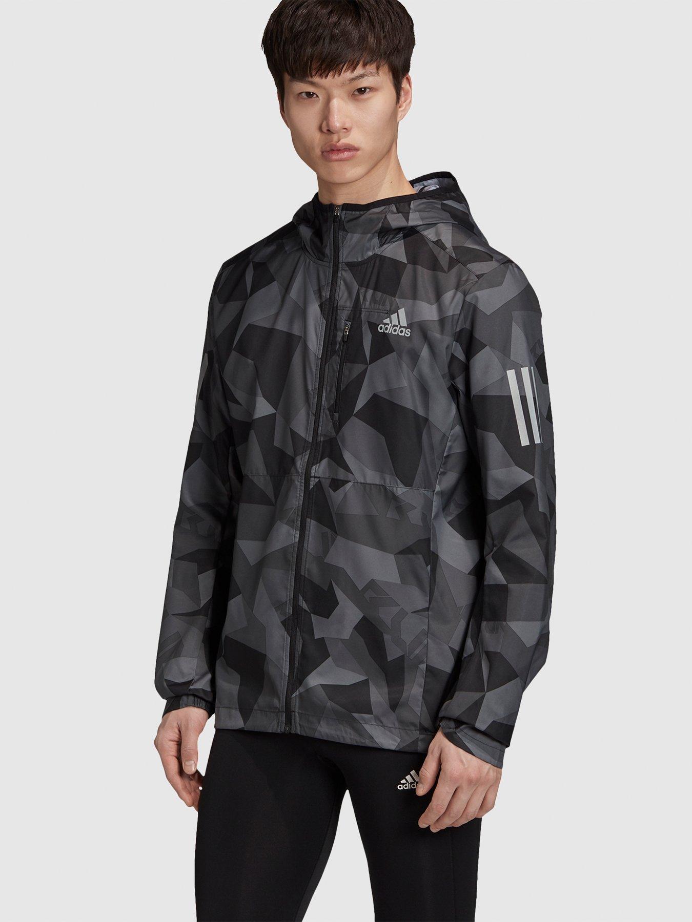 adidas black run it jacket