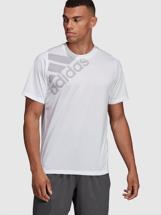 front image of adidas-sport-graphic-bos-t-shirt-white