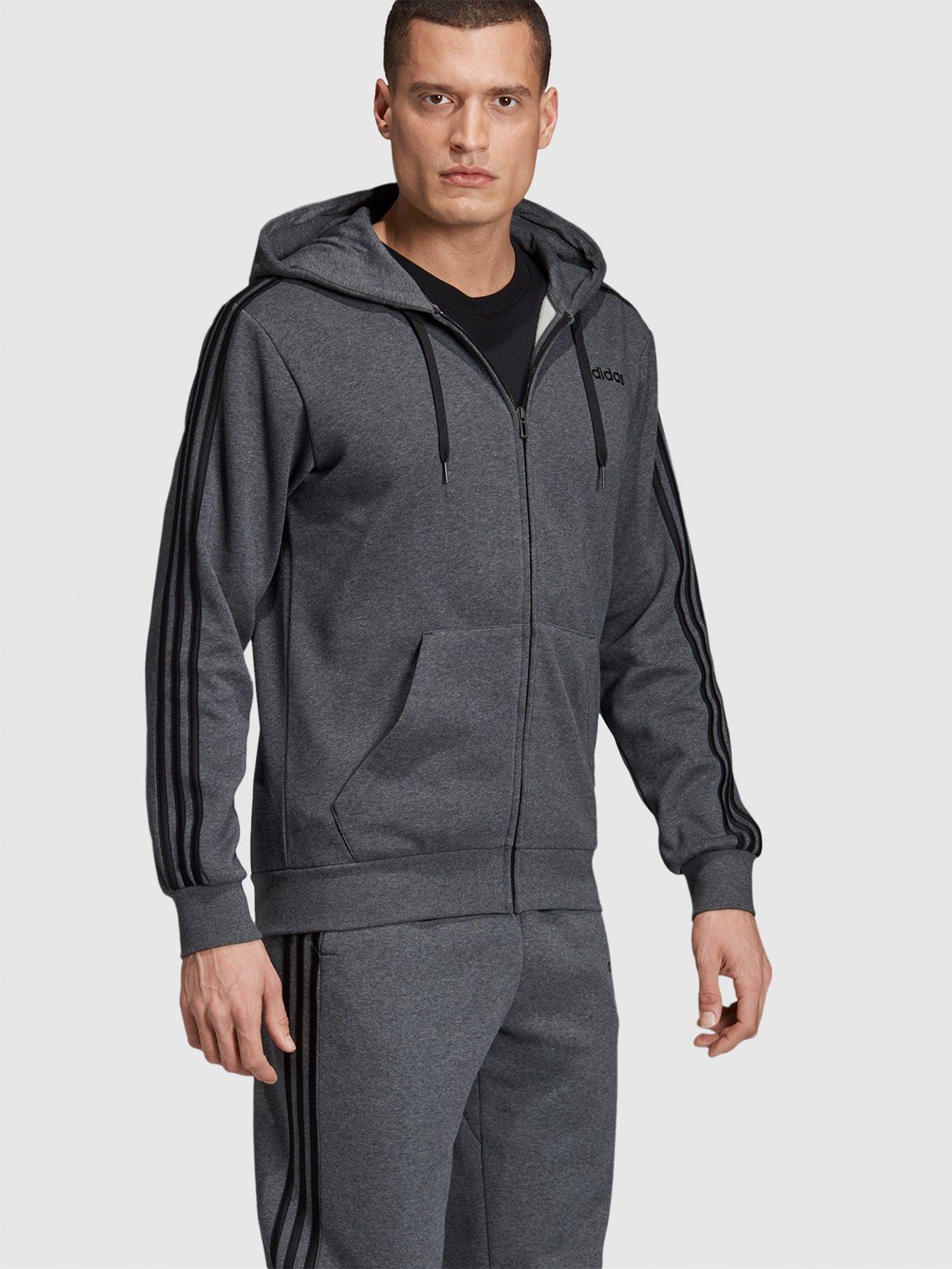 adidas essential 3 stripe hoodie