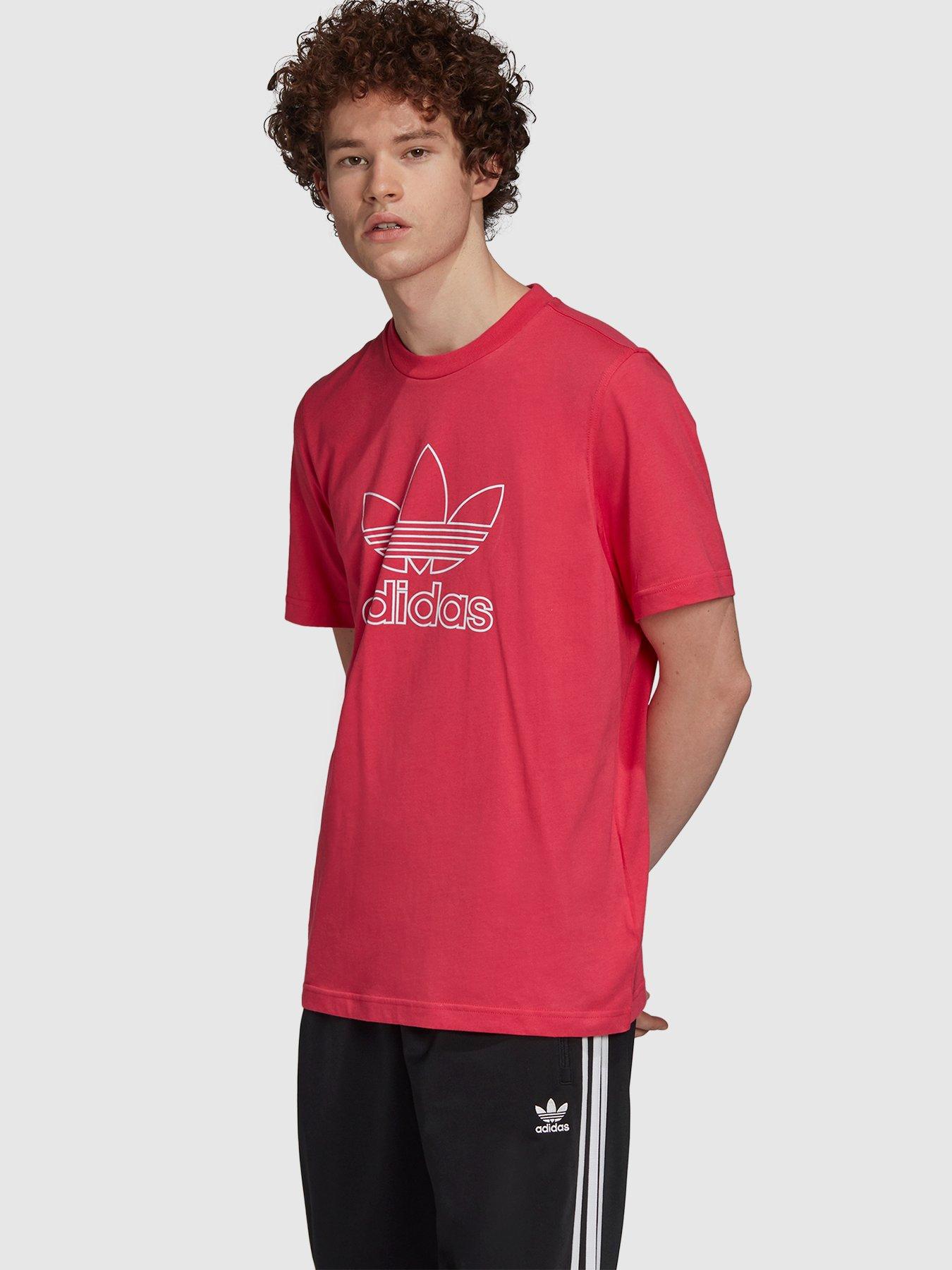 adidas trefoil t shirt red