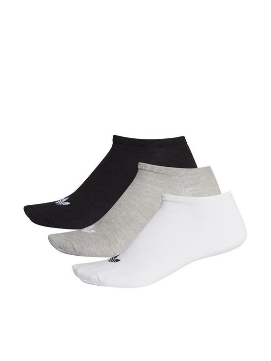 front image of adidas-originals-trefoil-liner-socks-3-pack-whitegreyblacknbsp