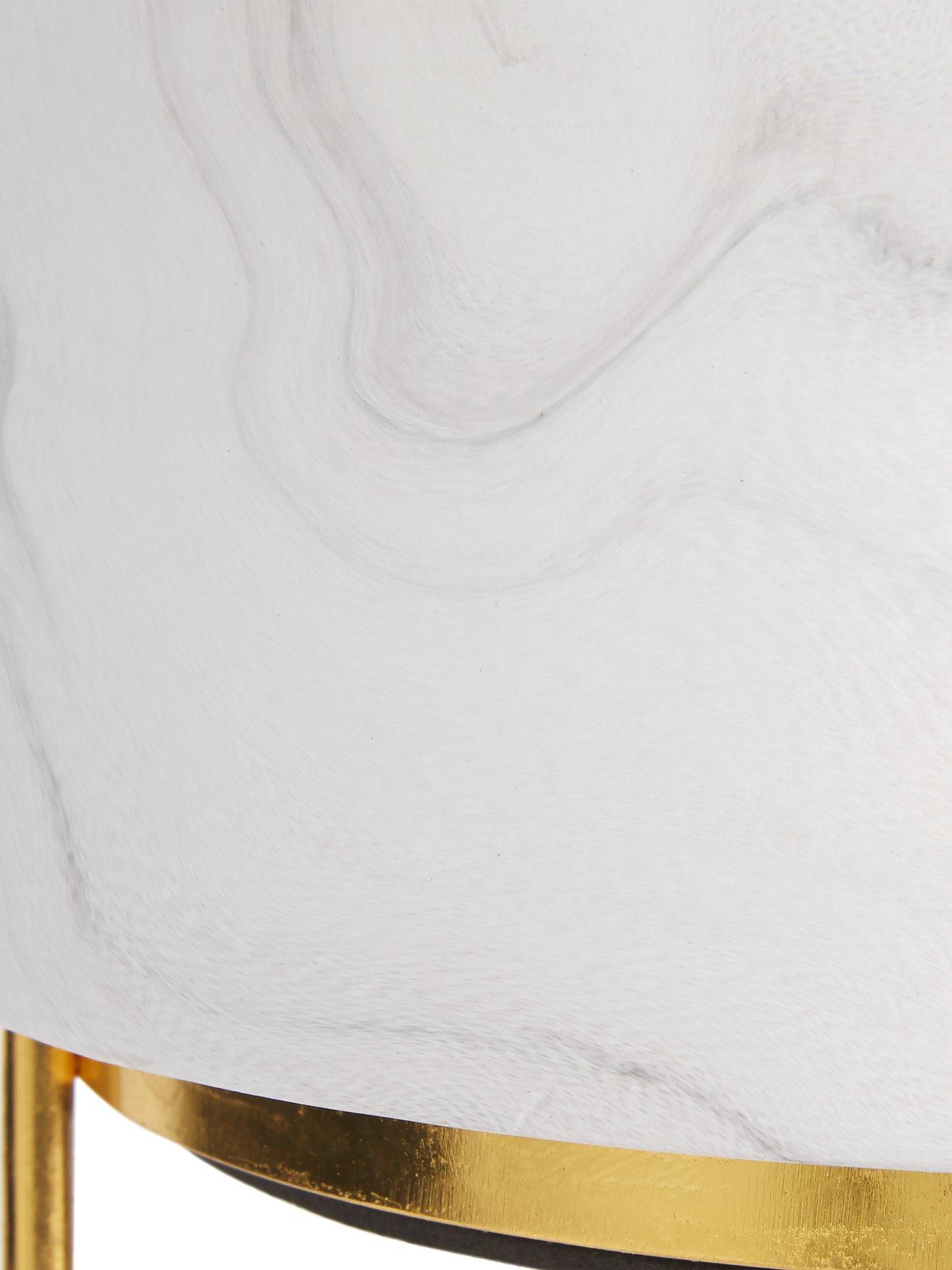Image 5 of 5 of The Very Collection Marble-Effect Standing Planter with Metallic Rim
