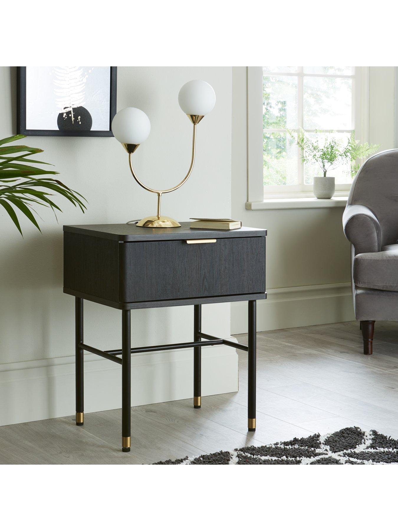 Product photograph of Very Home Cooper 1 Drawer Lamp Table from very.co.uk