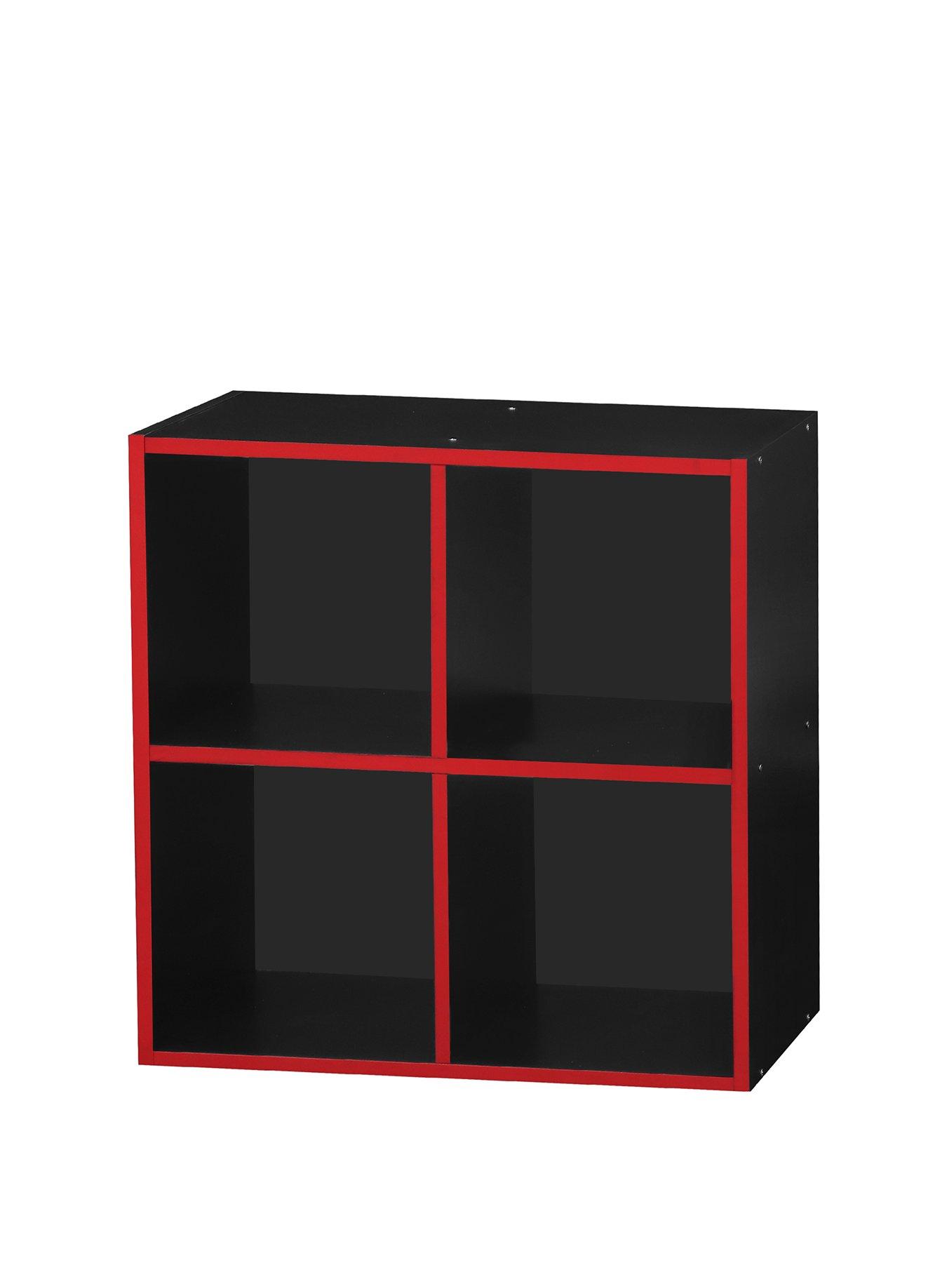 Product photograph of Lloyd Pascal Virtuoso 4 Cube Storage With Red Edging from very.co.uk