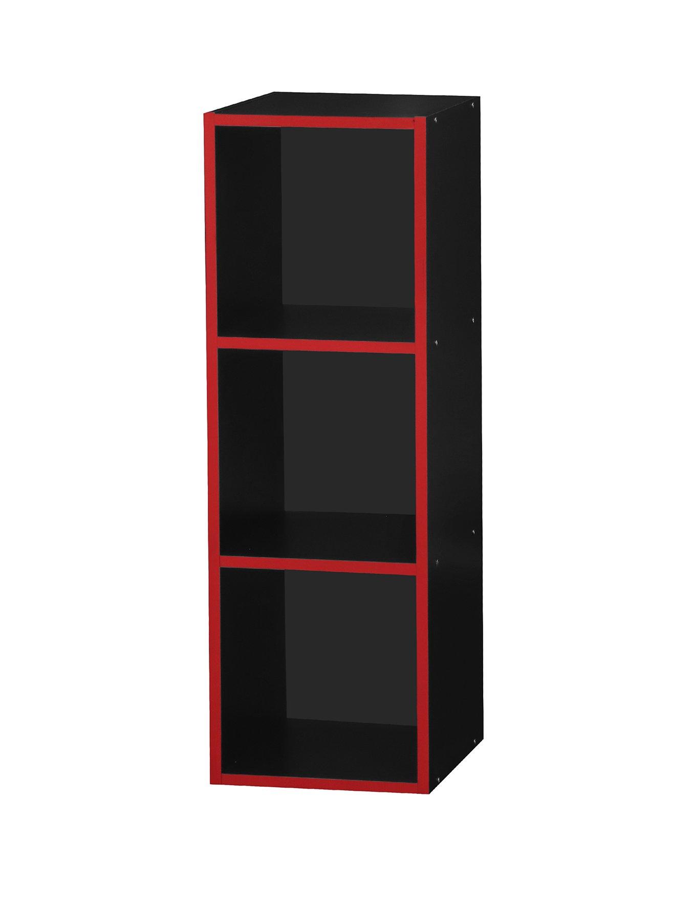 Product photograph of Lloyd Pascal Virtuoso 3 Cube Storage With Red Edging from very.co.uk