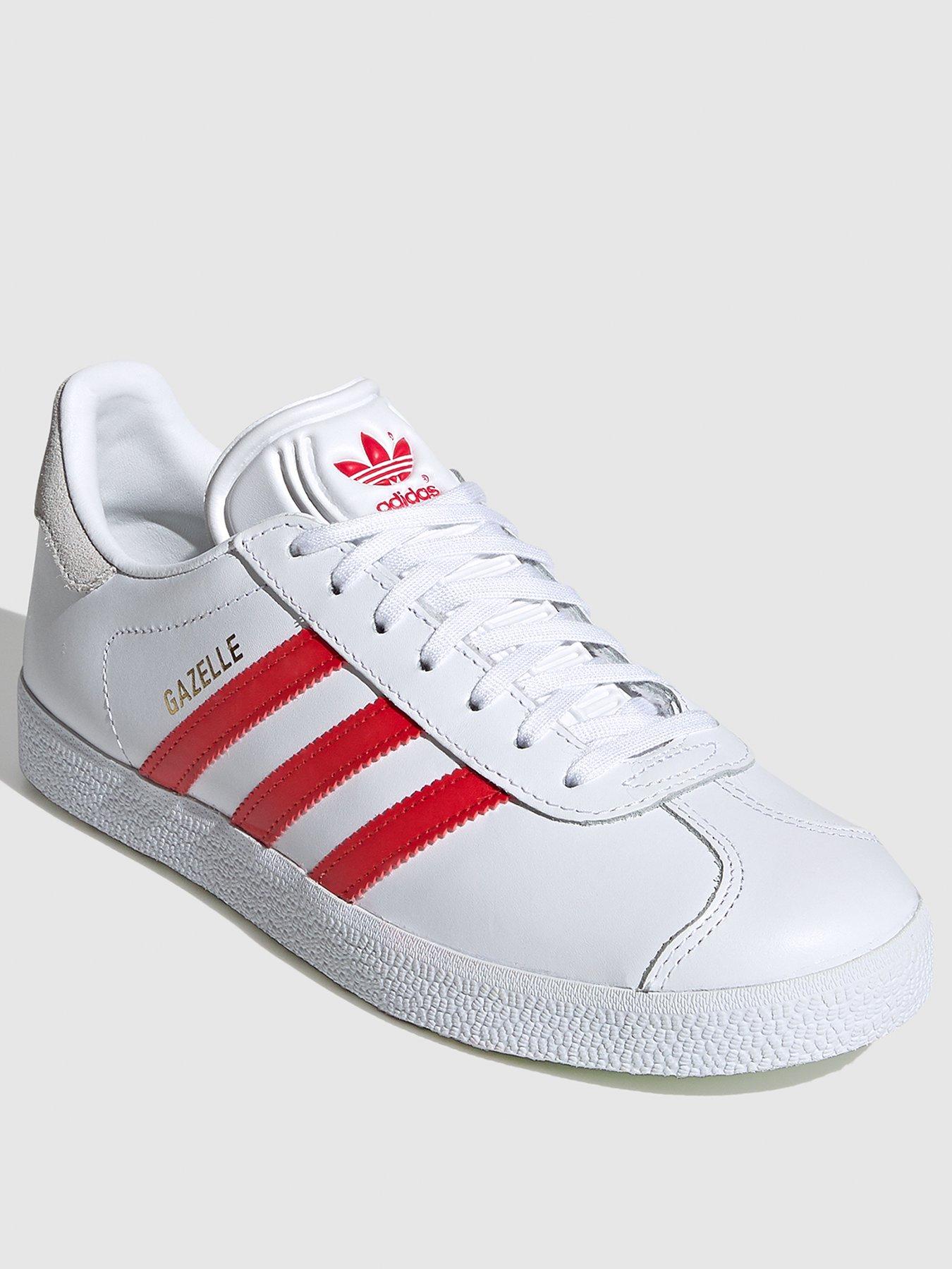 red and white adidas gazelle
