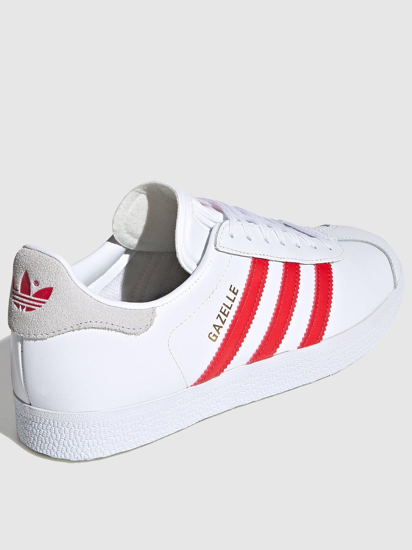 adidas gazelle white and red