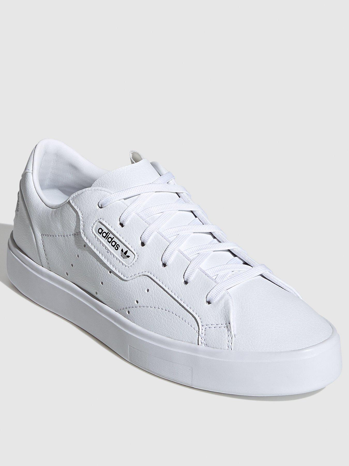 adidas originals vegan sleek sneakers in white