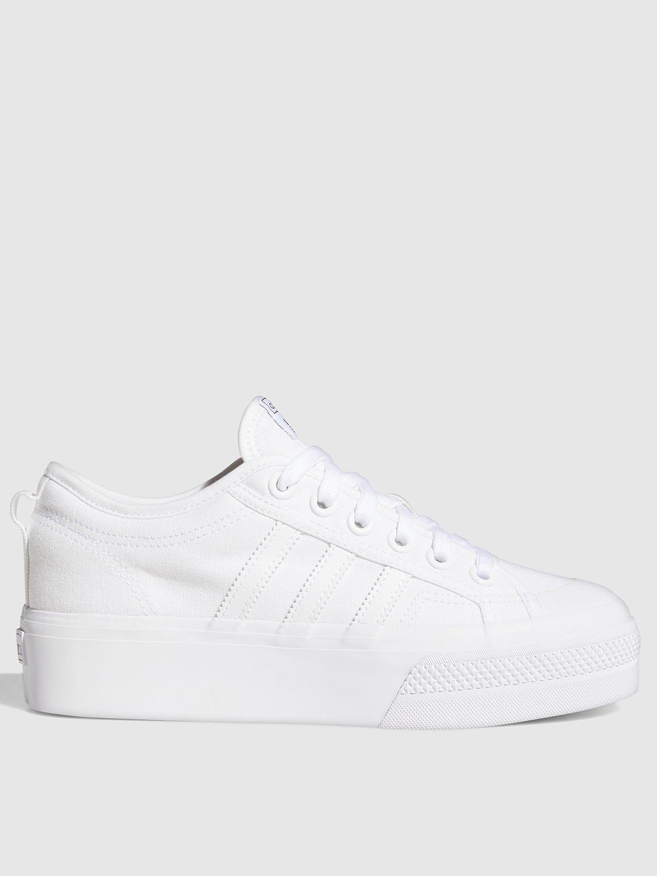 Adidas white nizza clearance trainers