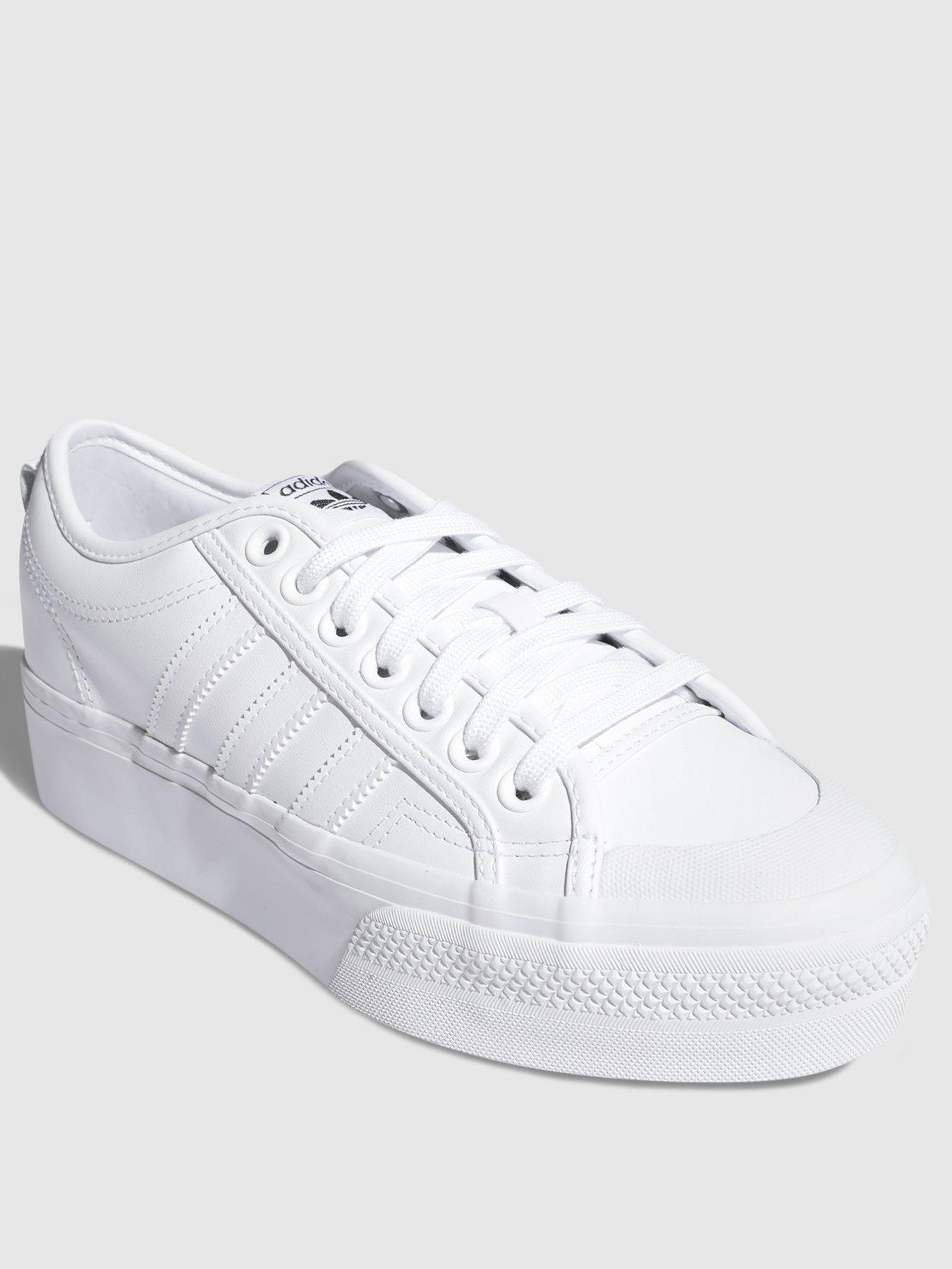 white leather adidas nizza