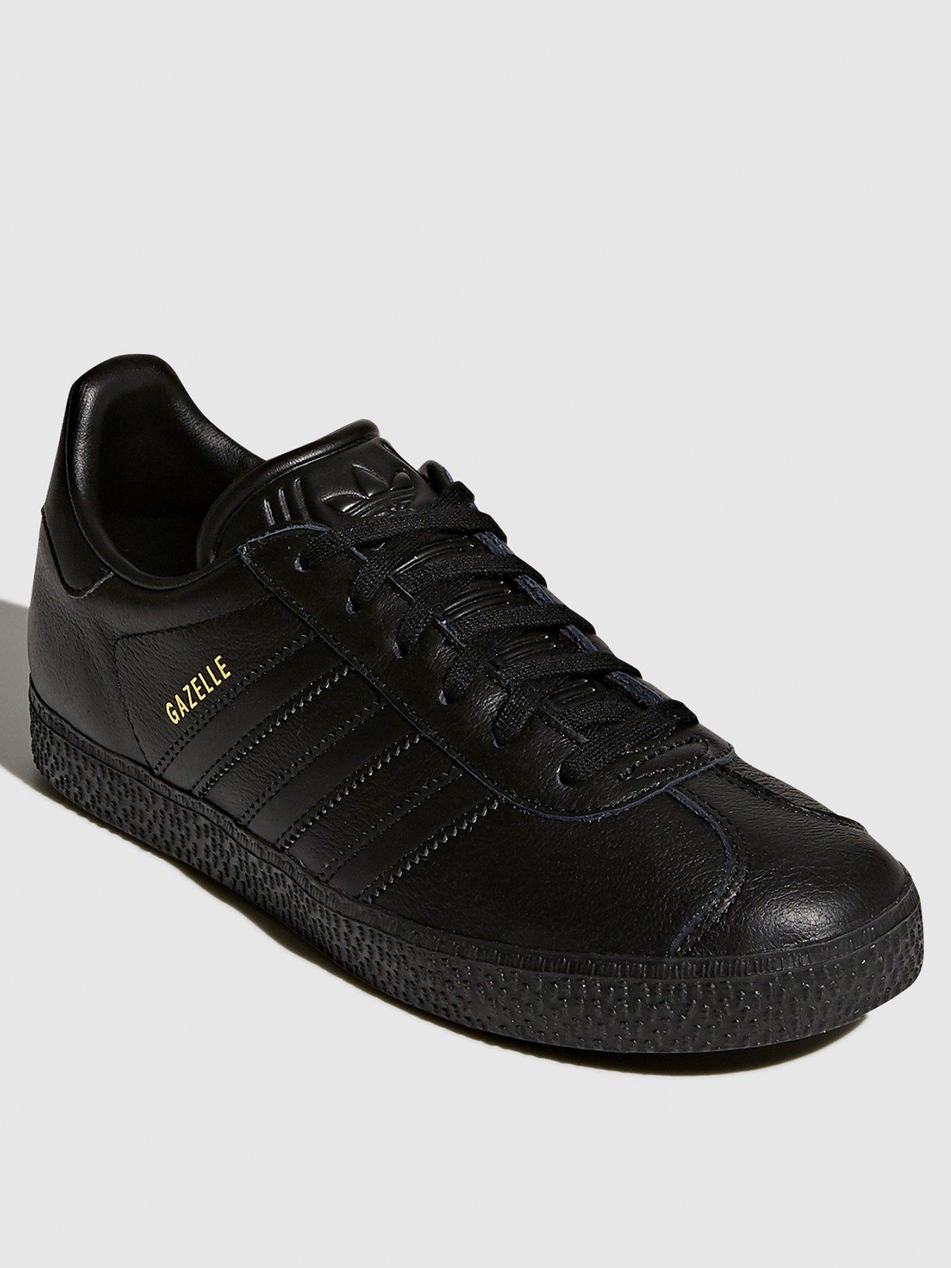 black leather adidas gazelle junior