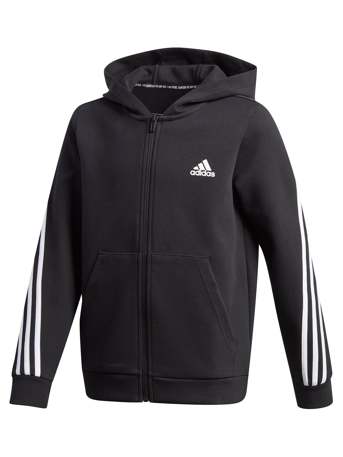 adidas Boys 3-Stripes Full Zip Hoodie 