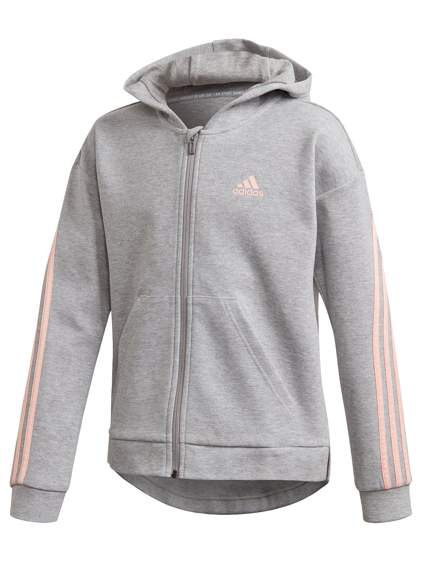 girls grey adidas hoodie