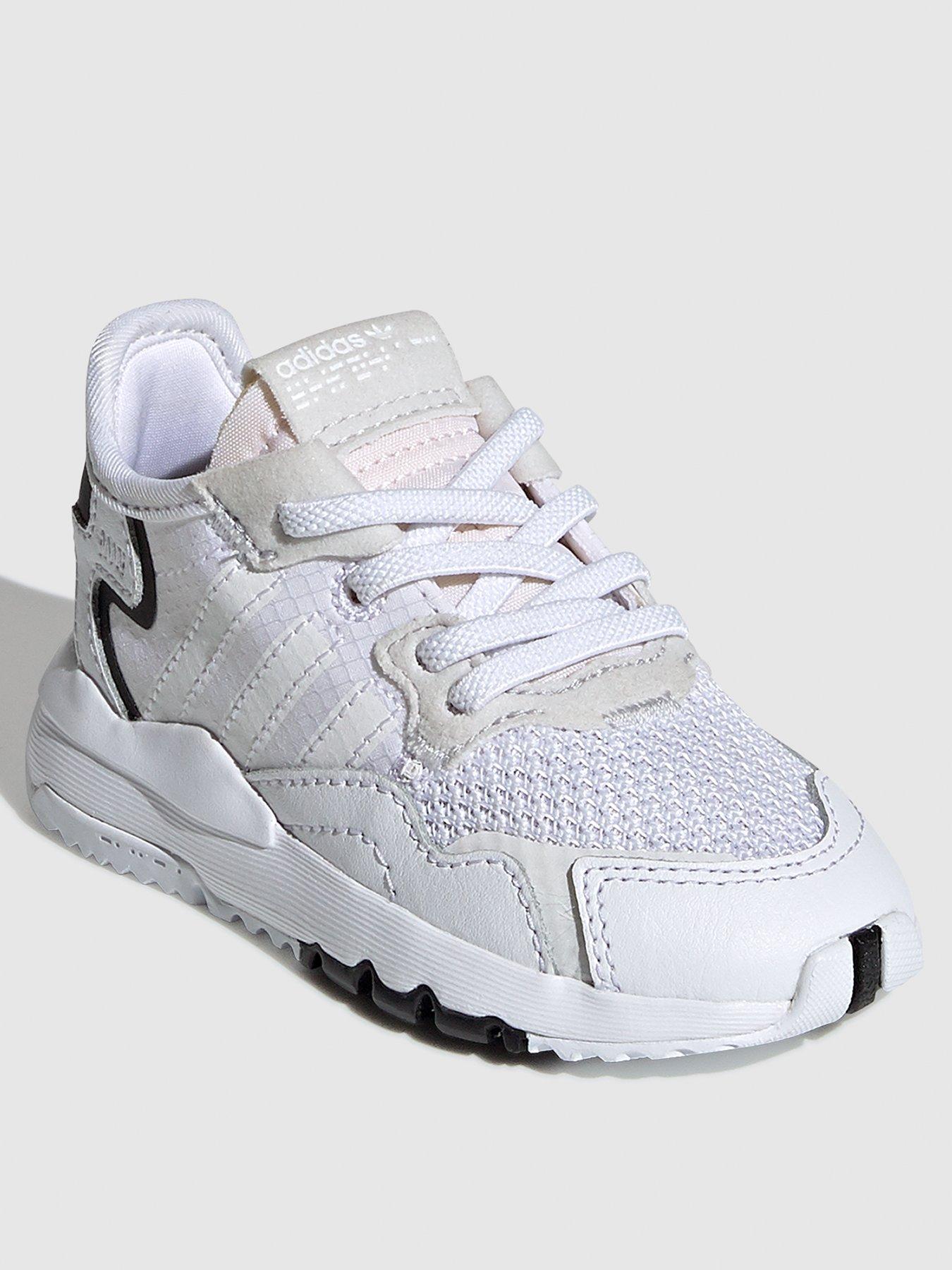 adidas originals white and grey nite jogger trainers