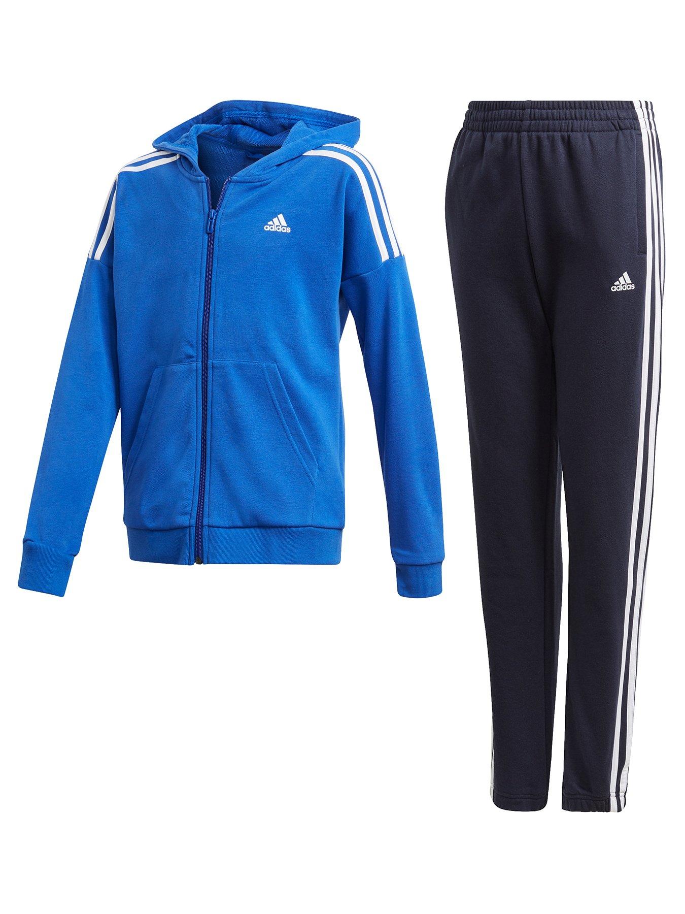 blue adidas tracksuit junior