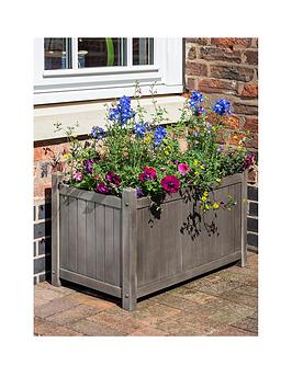 Product photograph of Rowlinson Alderley Grey Rectangular Planter from very.co.uk