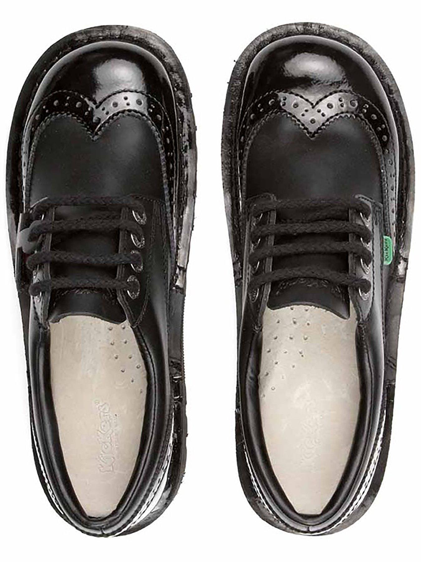 Kick Lo Brogue Leather Flat Shoe Black