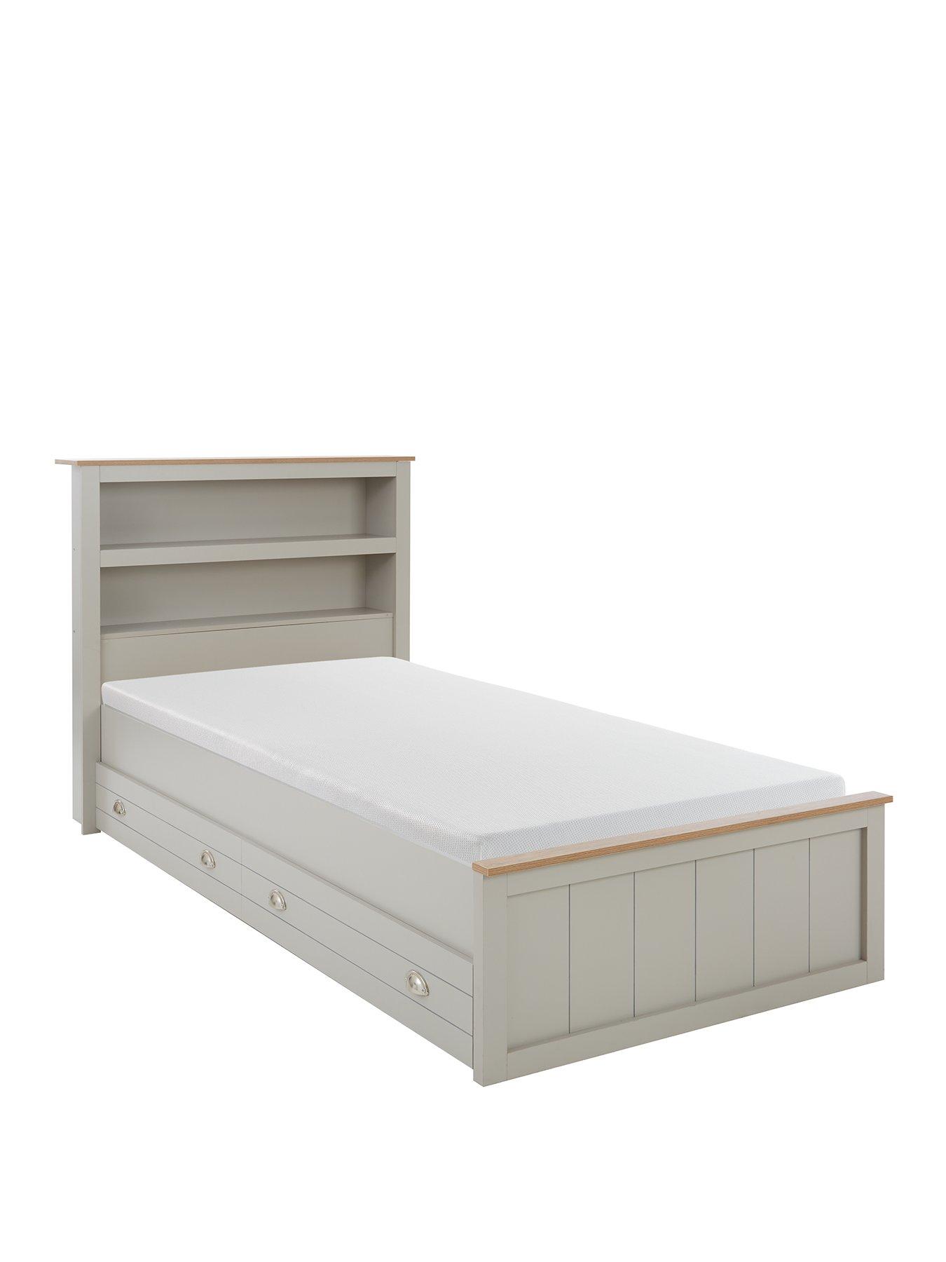 Very Home Atlanta Kids Single 2 Drawer Bed With Mattress Options (Buy And Save!) - Grey/Oak - Bed Frame With Standard Mattress