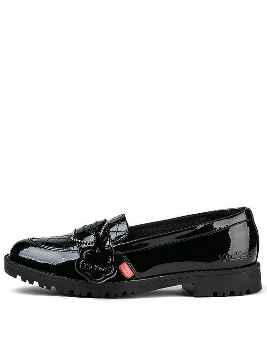 front image of kickers-lachly-quiltednbsploafer-black