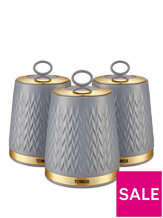 front image of tower-empire-set-of-3-canisters-ndash-grey