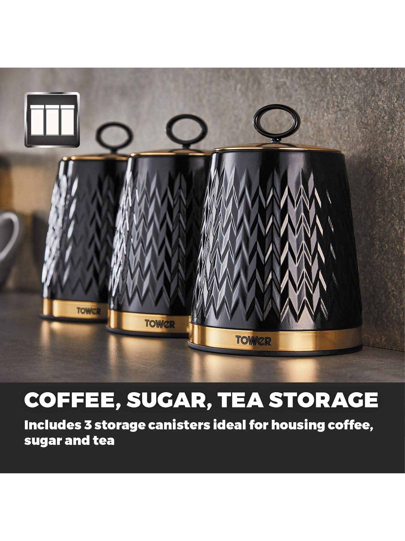 Image 2 of 5 of Tower Empire Set of 3 Canisters &ndash; Black