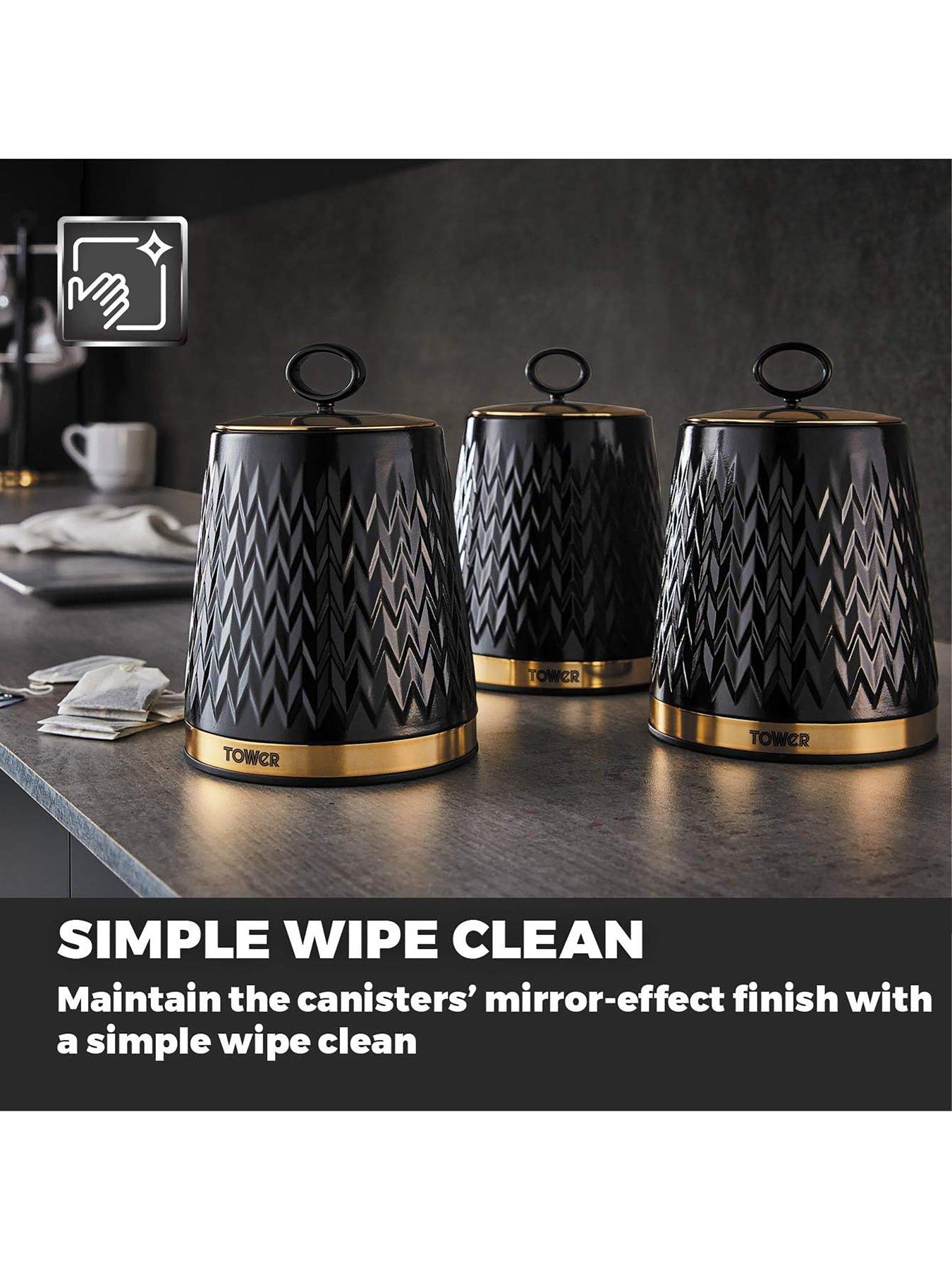 Image 5 of 5 of Tower Empire Set of 3 Canisters &ndash; Black