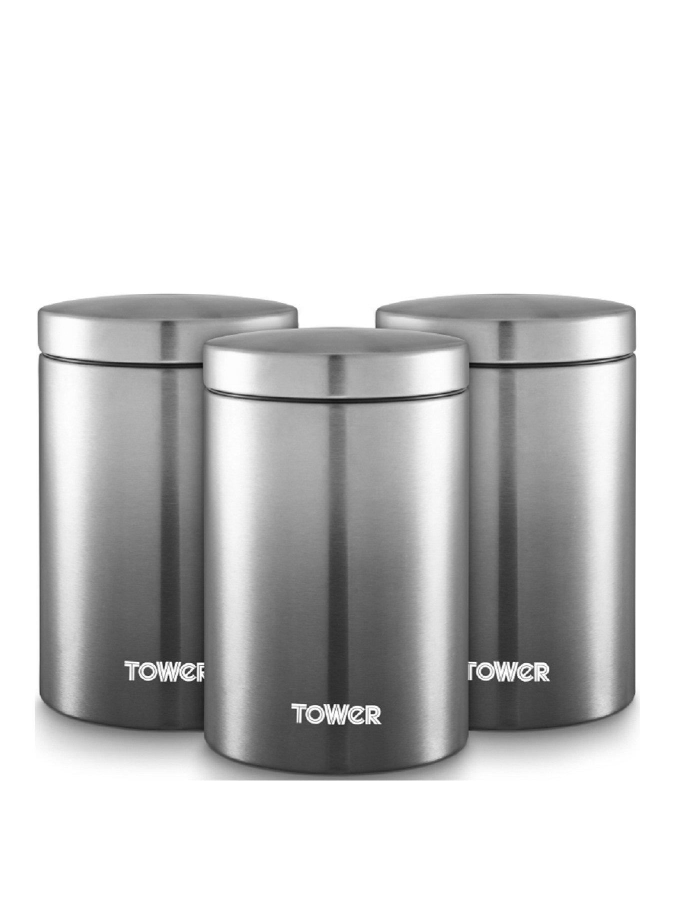 Tower Infinity Ombre Set of 3 Canisters Grey very.co.uk