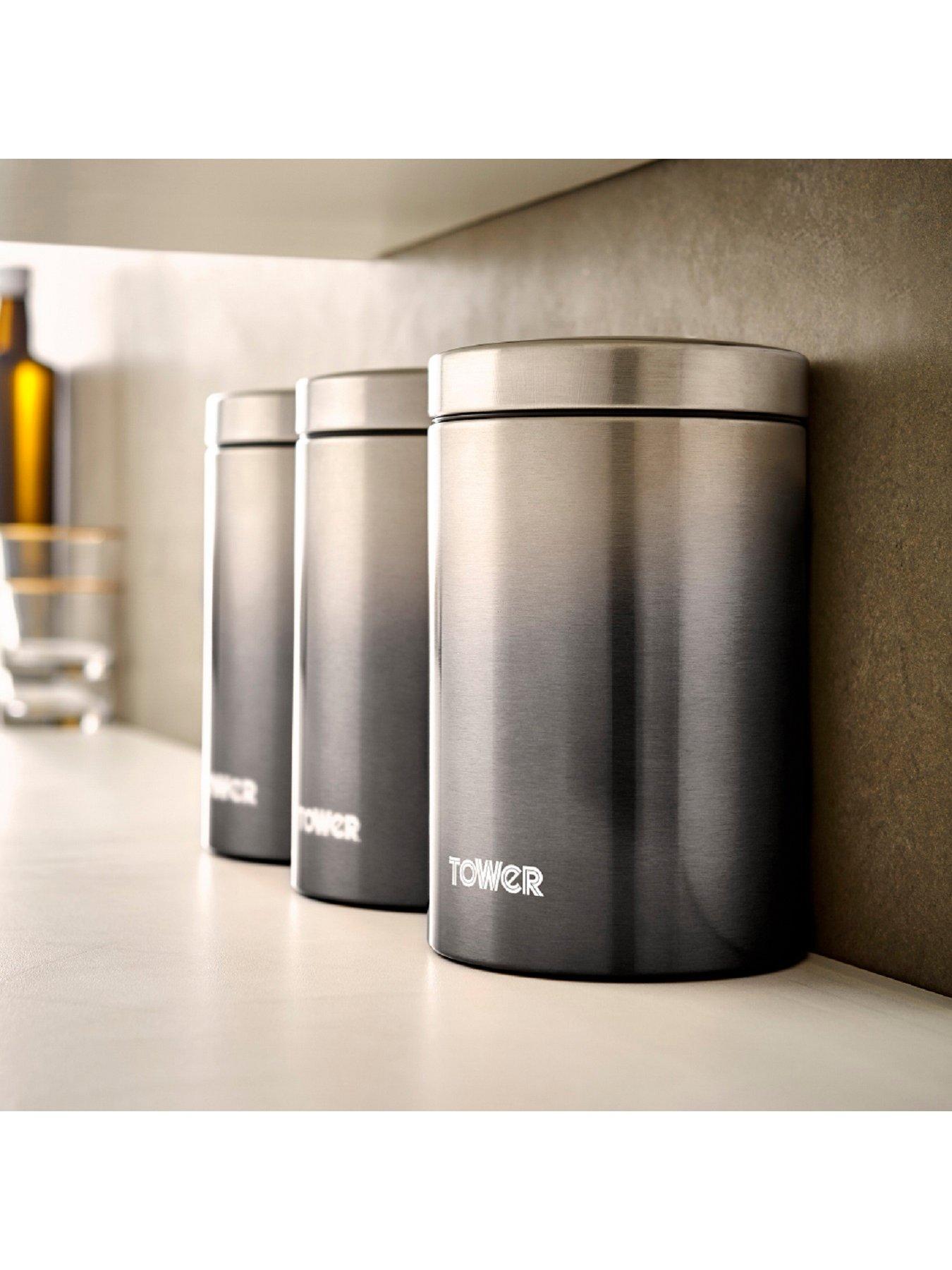 Tower Infinity Ombre Set of 3 Canisters Grey very.co.uk