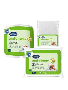 Silentnight Anti-Allergy 10.5 Tog Duvet, Pillow Pair And Mattress Topper Bedding Bundle