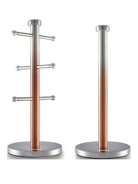 tower-ombre-6-cup-mug-tree-and-kitchen-towel-pole-set-ndash-copper
