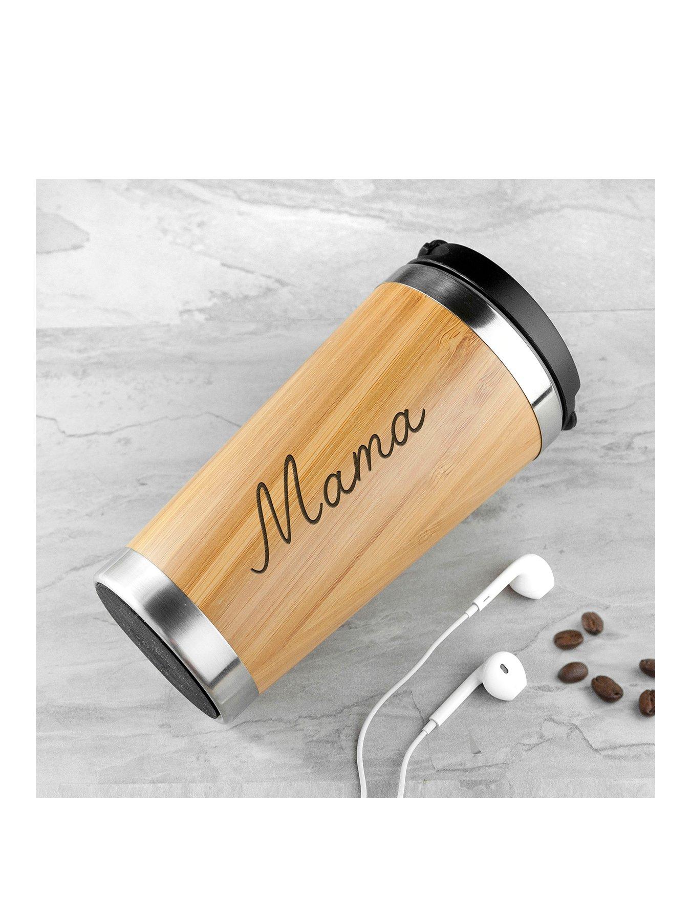 Product photograph of Treat Republic Personalised Bamboo Travel Mug from very.co.uk