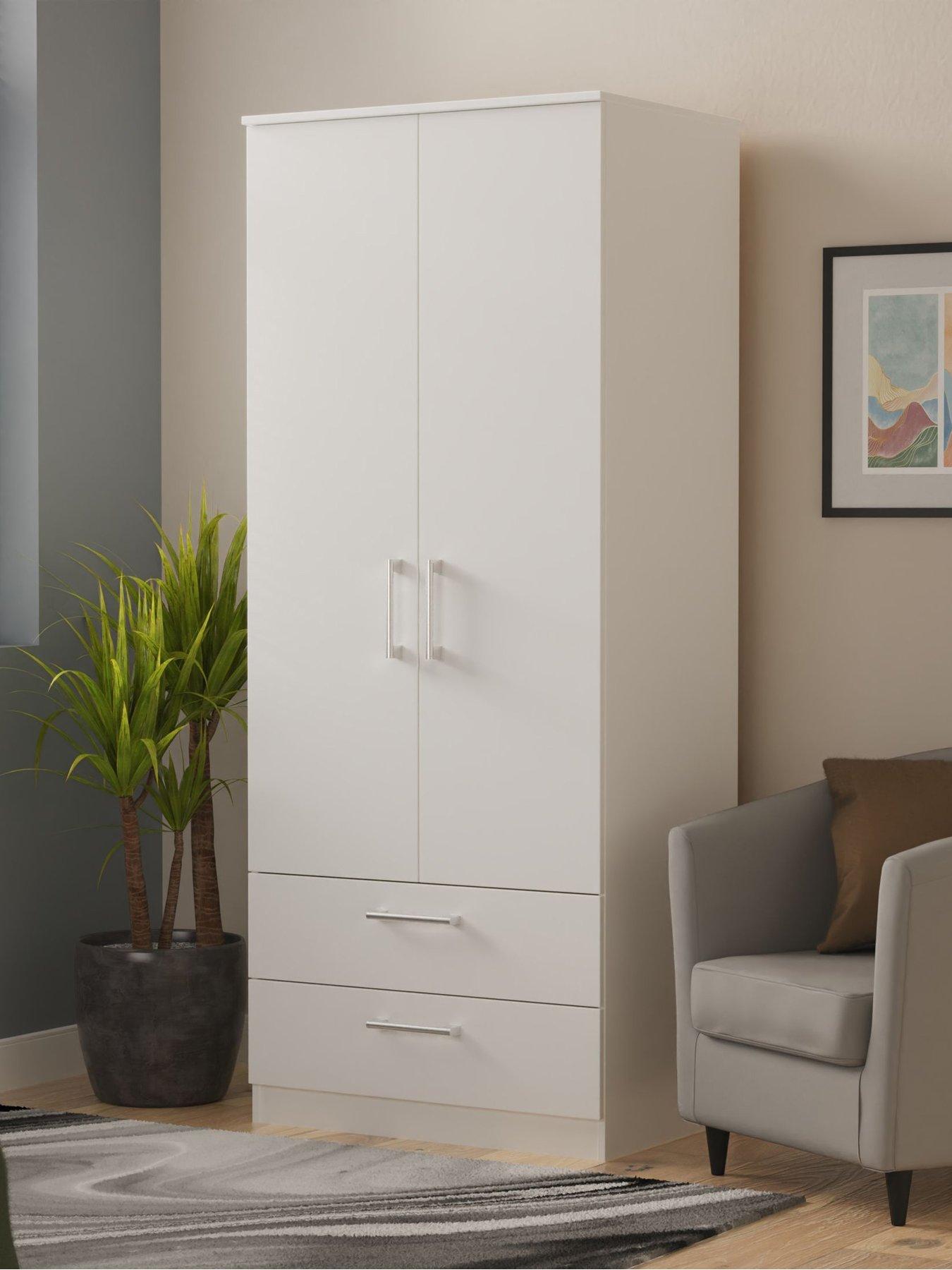 undefined Halton Ready Assembled 2 Drawer, 2 Door Wardrobe - FSC® Certified