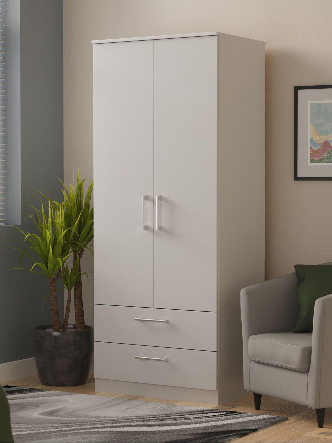 undefined Halton Ready Assembled 2 Drawer, 2 Door Wardrobe - FSC® Certified
