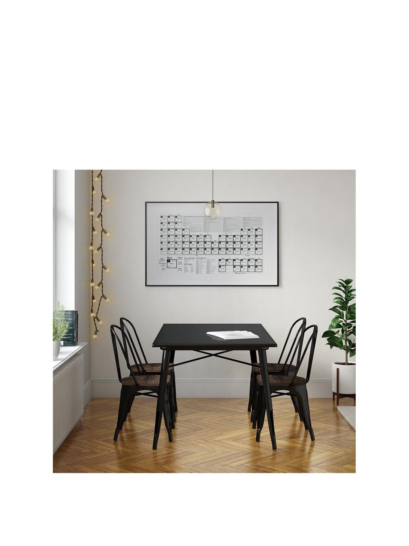 Product photograph of Dorel Home Fusion 150 Cm Dining Table 4 Chairs from very.co.uk