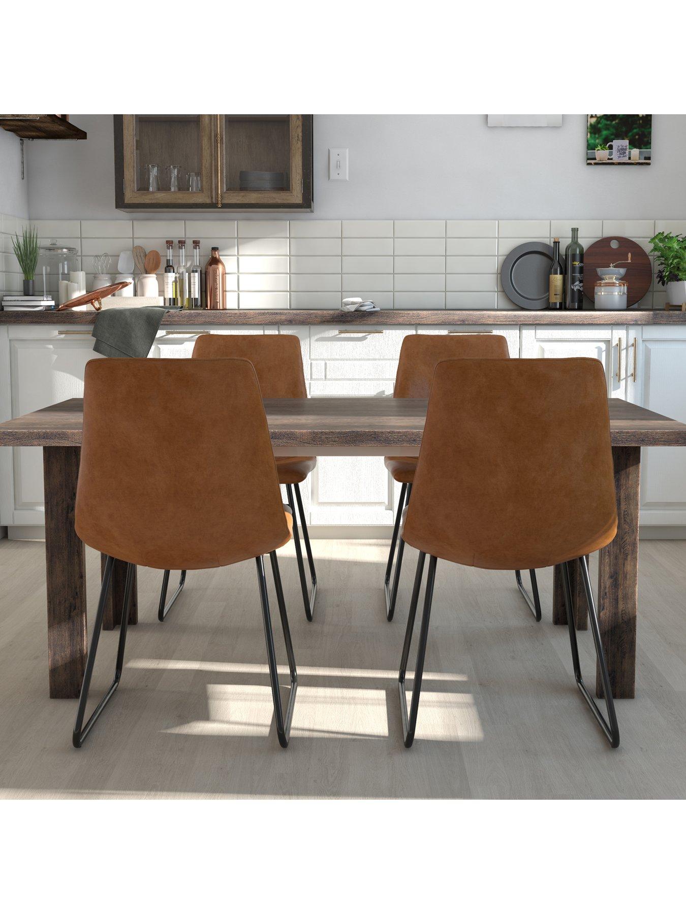 bowden faux leather and metal dining chair