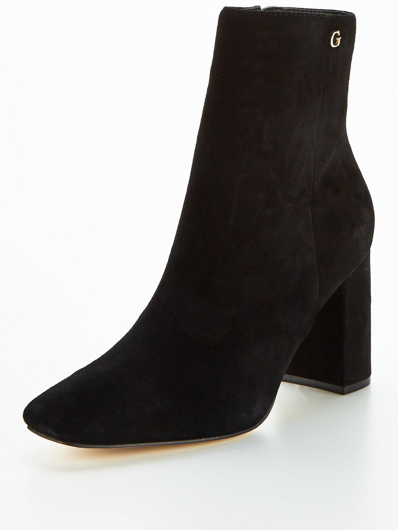 guess black suede ankle boots