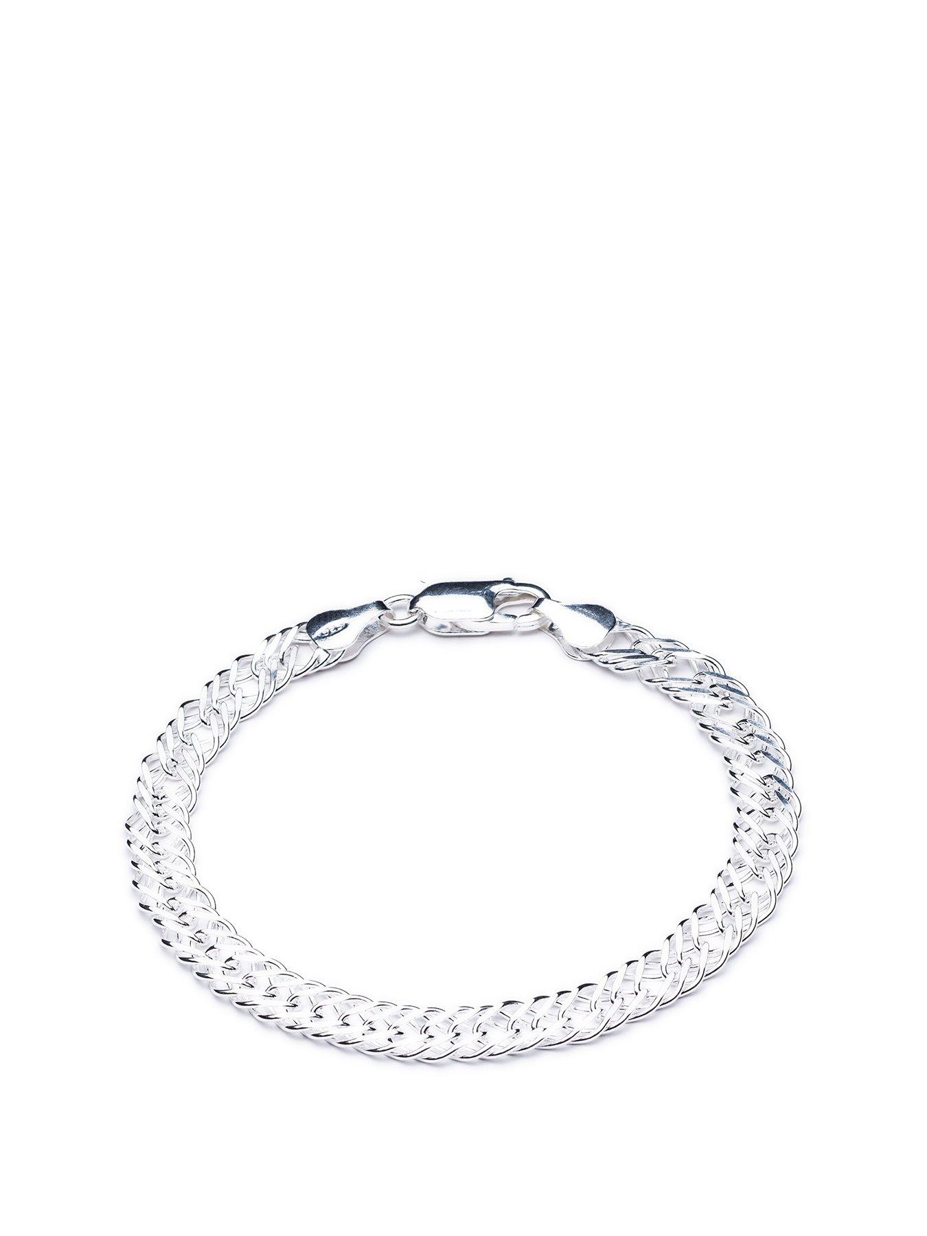 Women Chevron Statement Bracelet - Silver