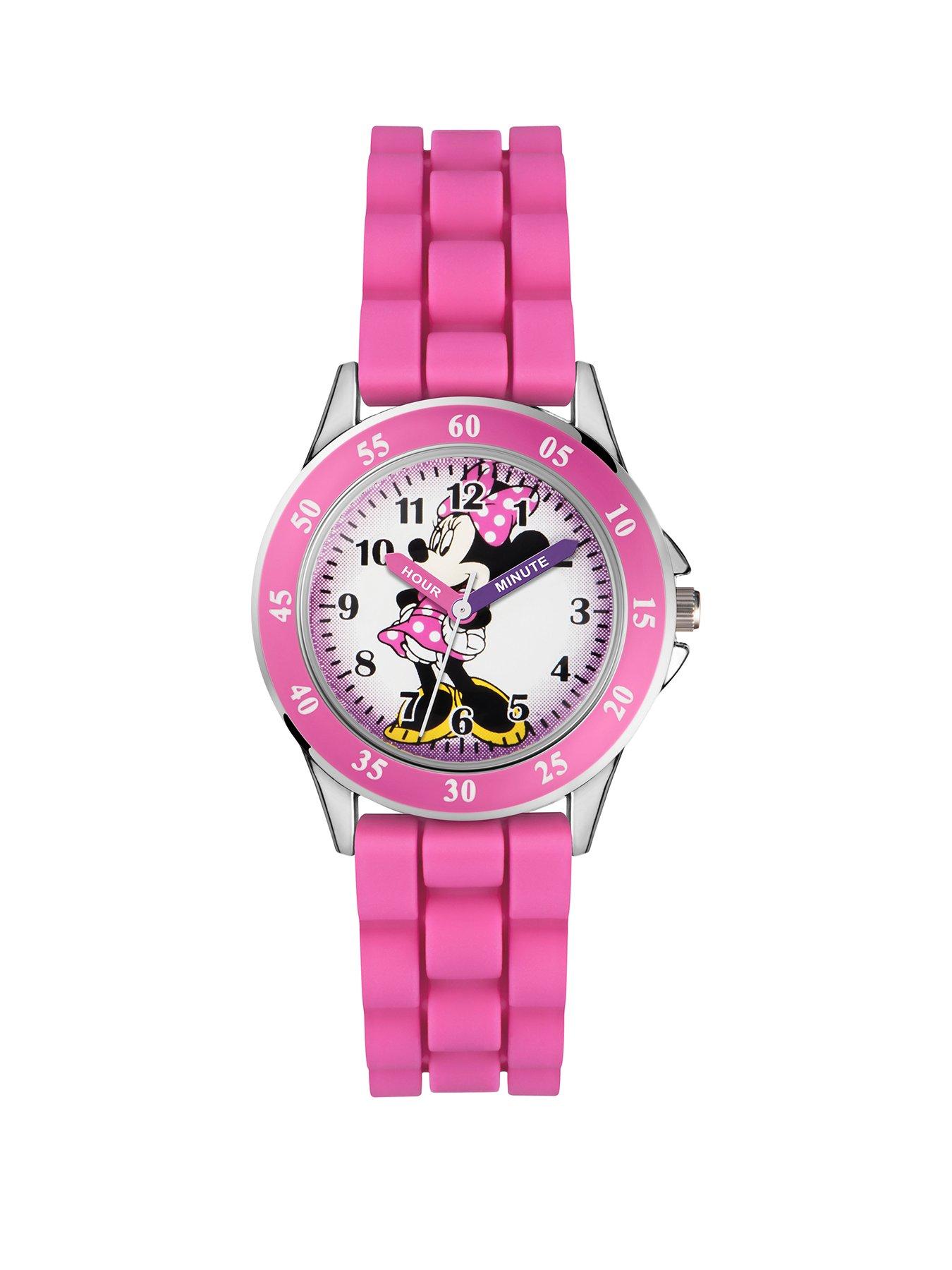 Jewellery & watches Minnie Mouse Time Teacher Dial Pink Silicone Strap Kids Watch
