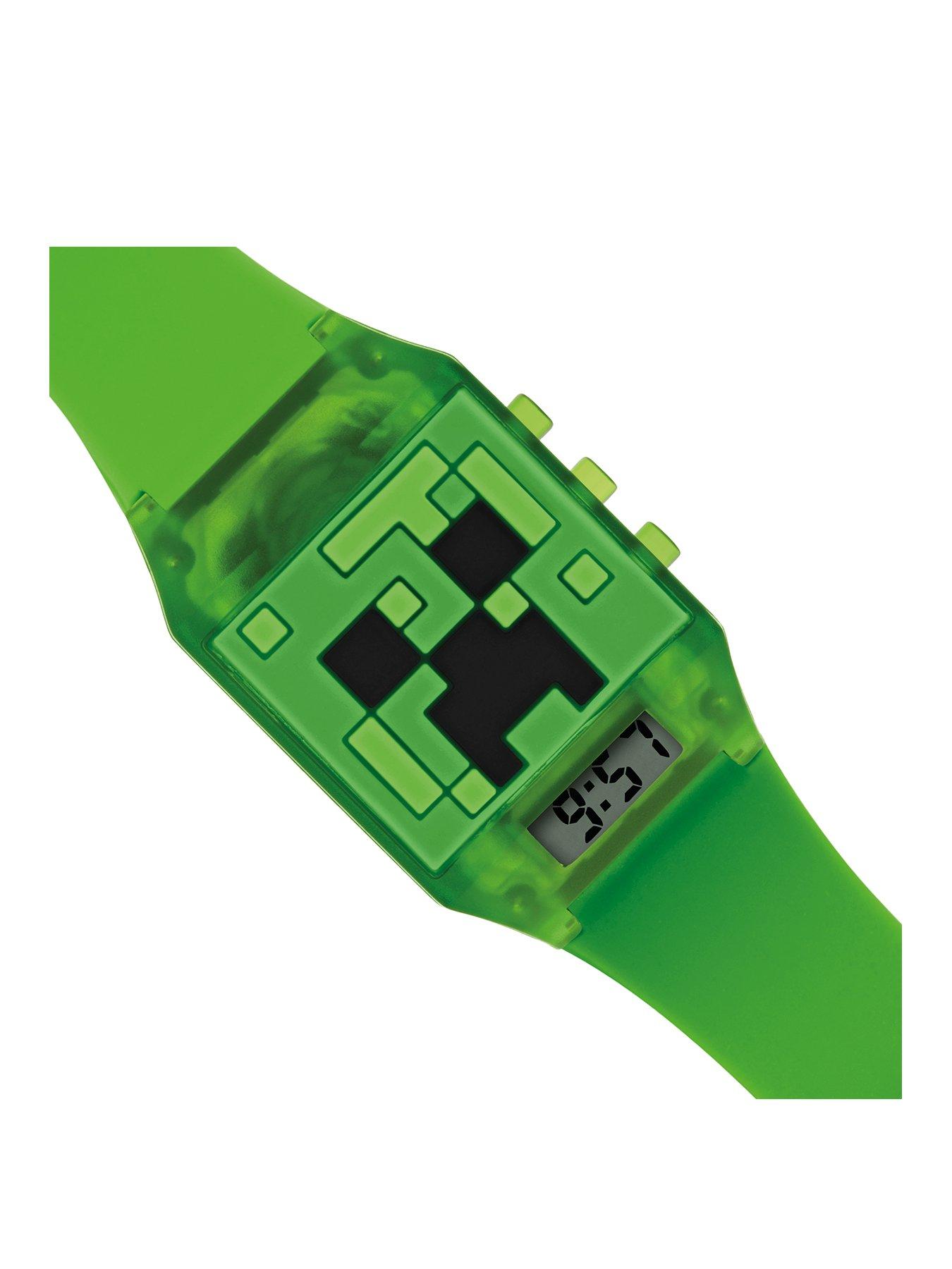 Minecraft Digital Dial Green Silicone Strap Kids Watch very