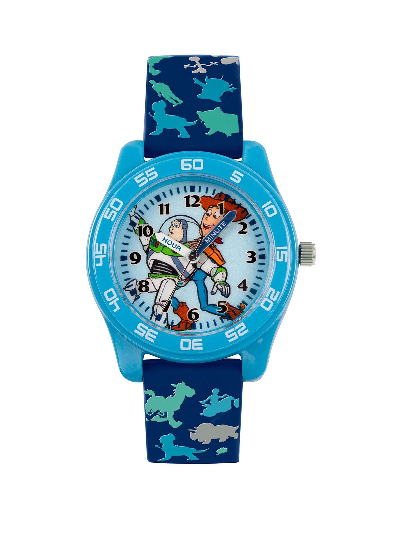 Kids Toy Story Woody & Buzz Time Teacher Dial Blue Character Print Strap Kids Watch