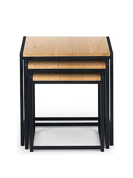 Product photograph of Julian Bowen Tribeca Nest Of 3 Tables - Oak Effect from very.co.uk