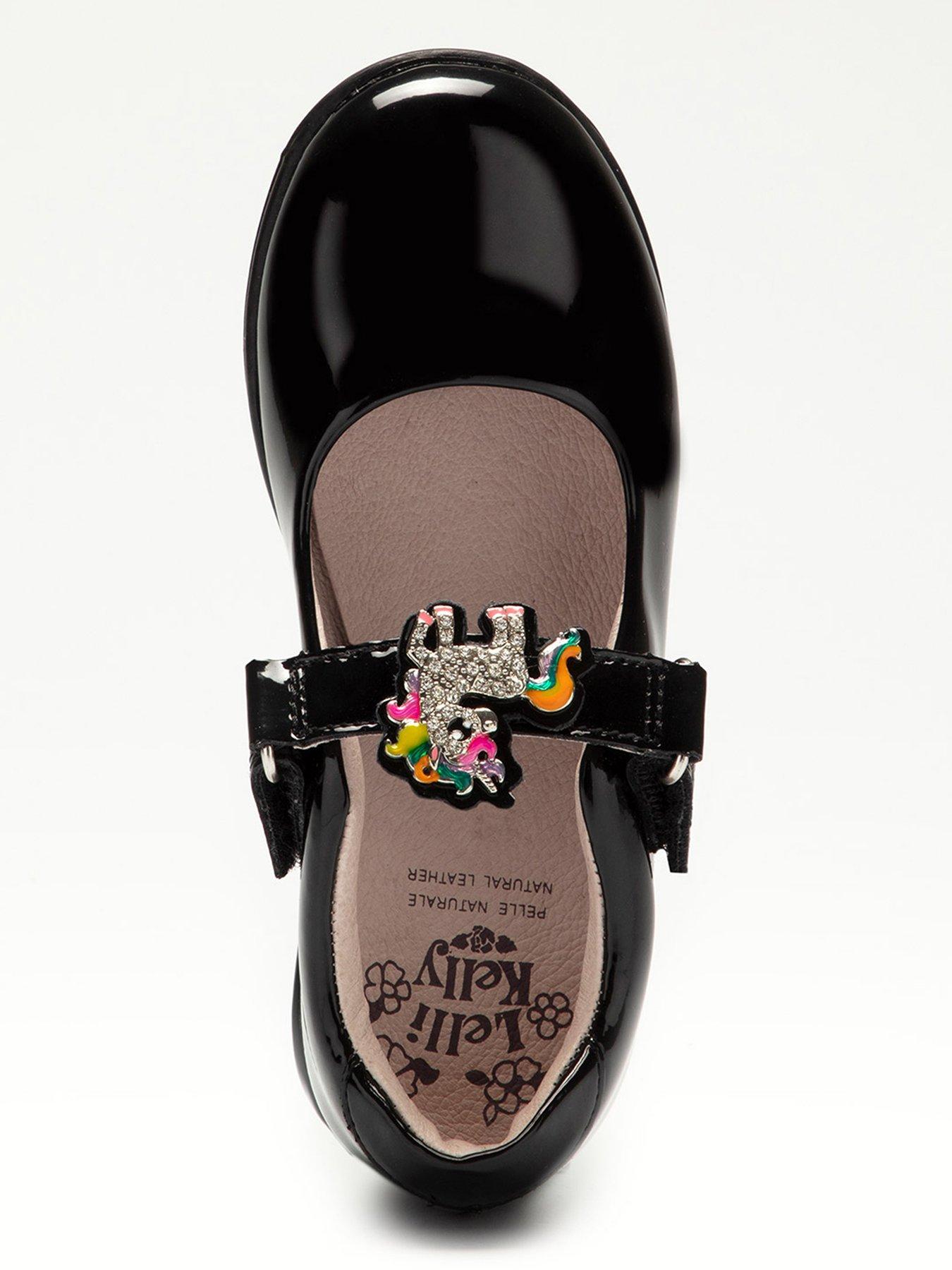 Shoes & boots Girls Bonnie Unicorn Dolly School Shoe - Black