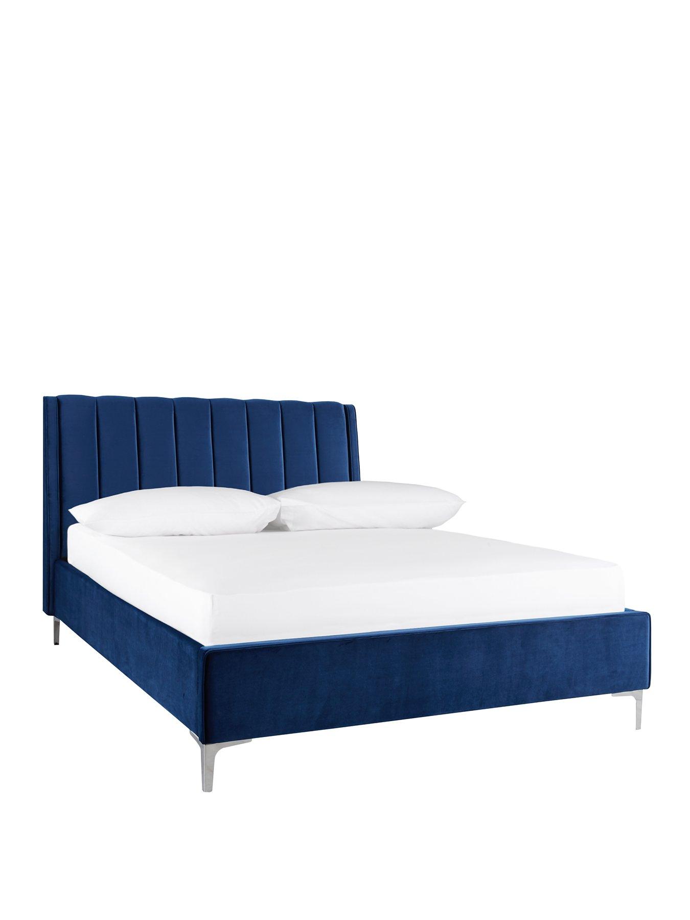 Product photograph of Michelle Keegan Home Phoebe Bed Frame Amp Headboard - Navy - Bed Frame Only from very.co.uk